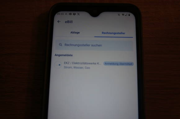 Hinzugefügter eBill-Rechnungsteller