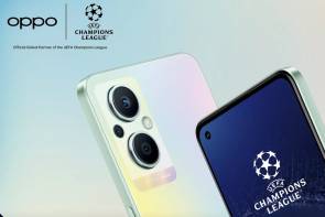 Oppo-Smartphone mit UEFA Champions League Sponsoring-Logo