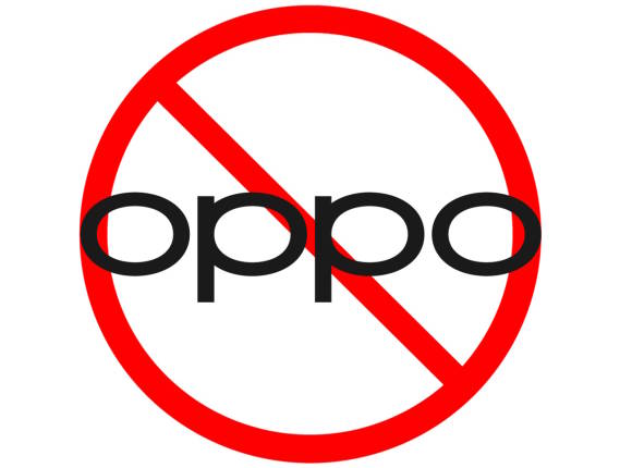 Symbolbild zeigt durchgestrichenes Oppo-Logo 