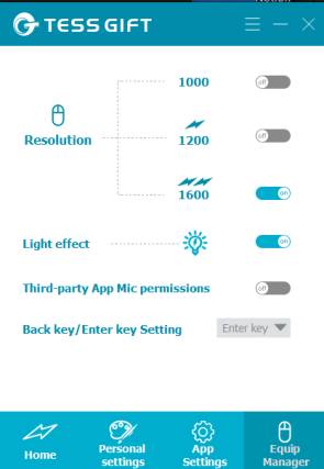 Detaileinstellungen in der App, hier der DPI-Wert