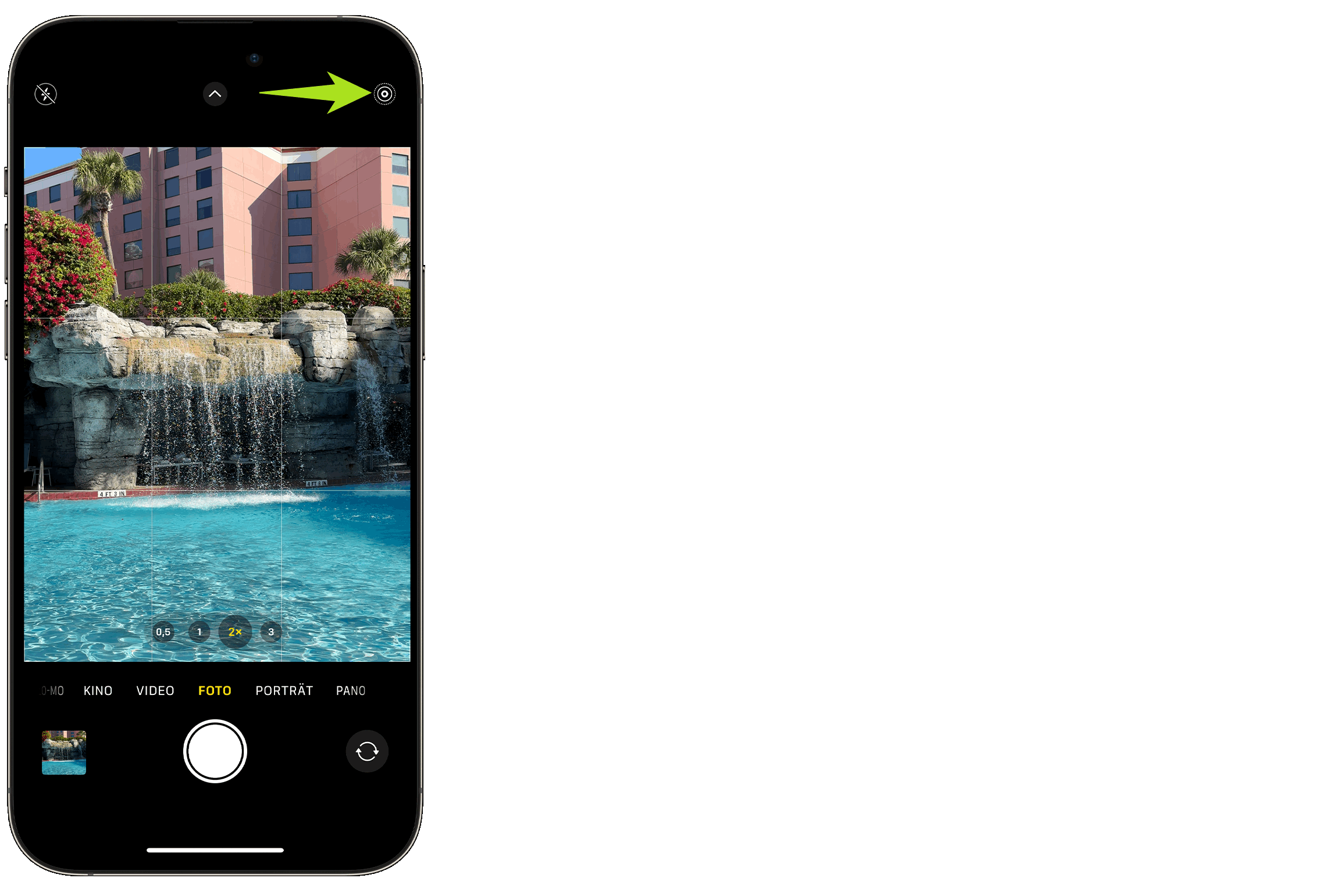 In der Kamera-App werden die Live-Photos aktiviert