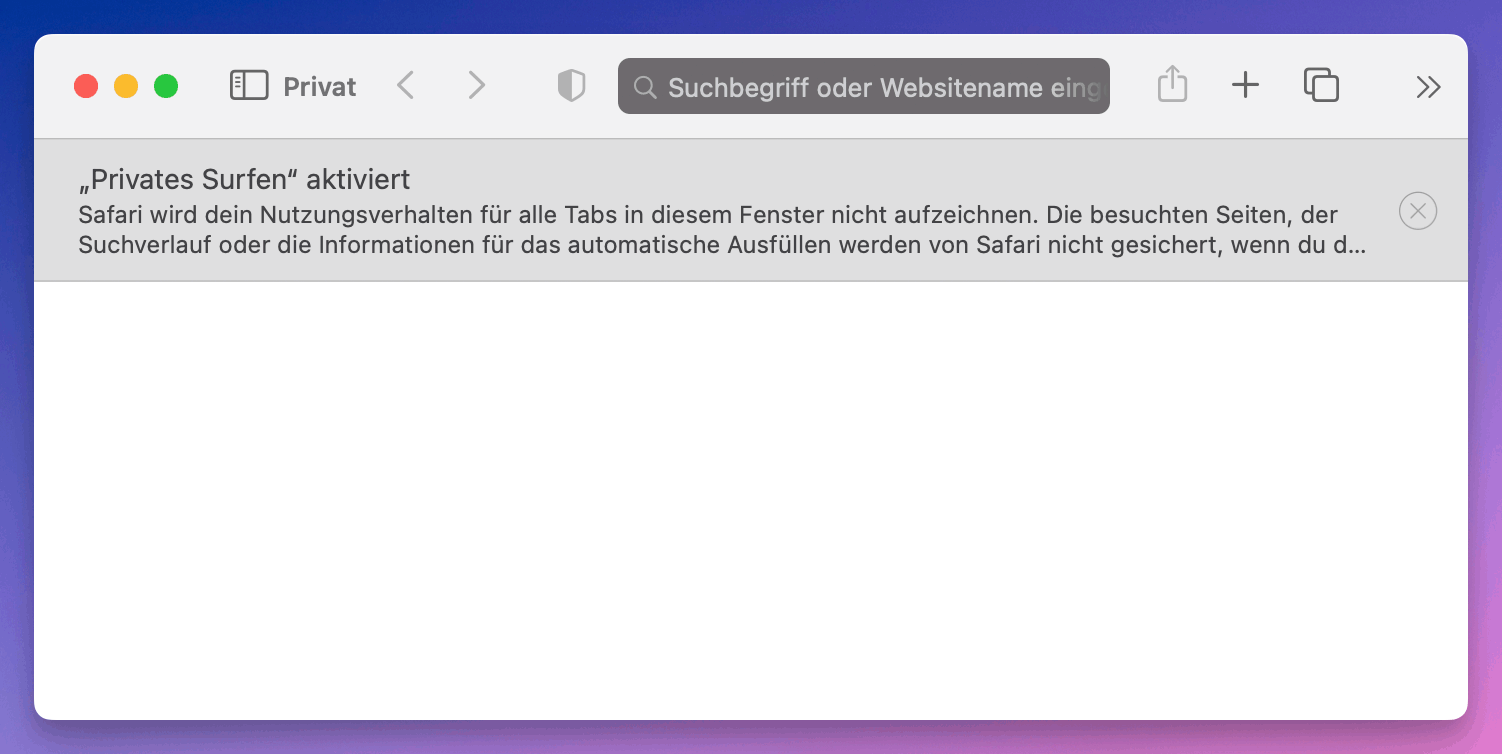Ein privates Fenster