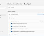 Screenshot zeigt Touchpad-Einstellungen unter Windows 11