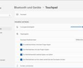 Screenshot zeigt Touchpad-Einstellungen unter Windows 11