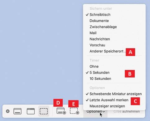 Bild 2: Die Leiste bietet zahlreiche Optionen