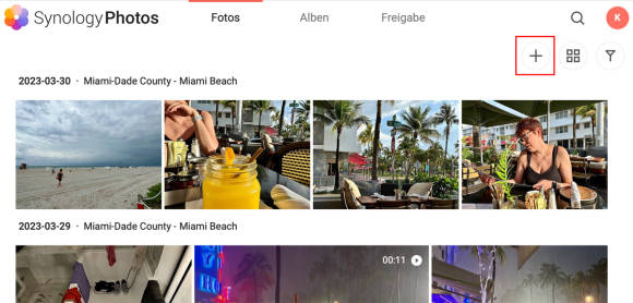 Bild 3: In einem ersten Schwung werden die bestehenden Fotos gleich verzeichnisweise auf den Netzwerkspeicher geladen
