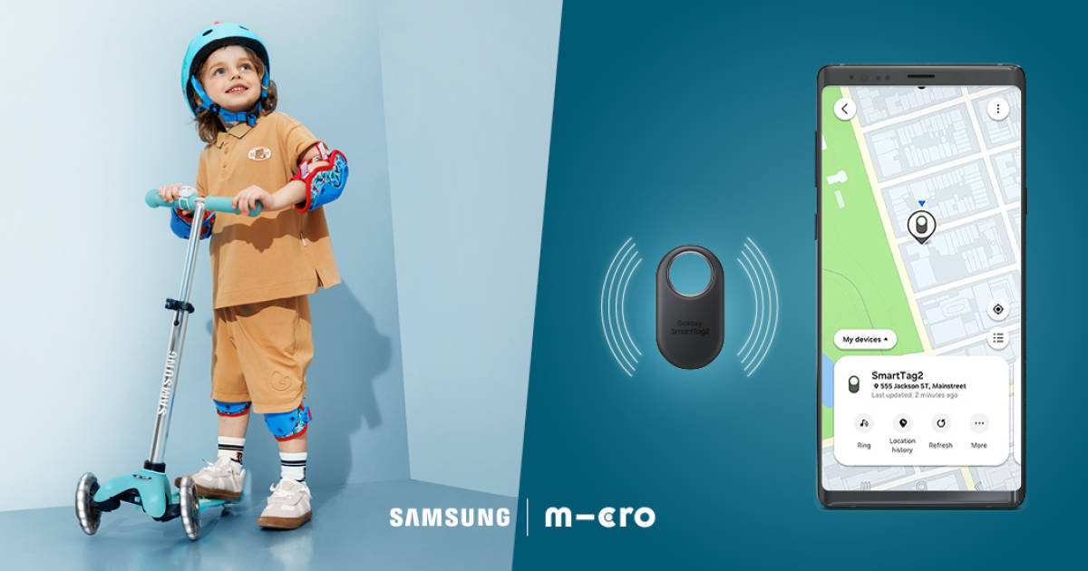 Micro-und-Samsung-stellen-Kinder-Scooter-mit-integriertem-Galaxy-SmartTag2-vor
