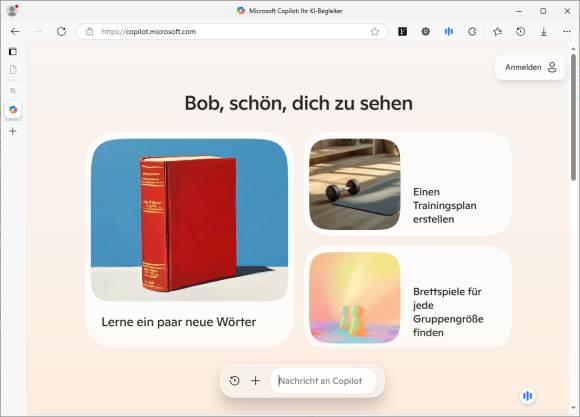 Bild 2: Zur Nutzung der Microsoft-KI benötigen Sie den Edge-Browser