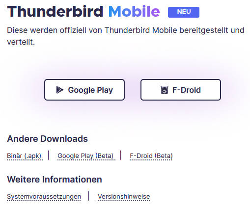 Bild 3: Thunderbird ist auch für das mobile System Android verfügbar