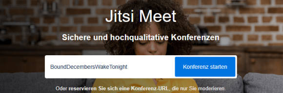 Bild 11: Jitsi macht eine Zusammenkunft per Video sehr einfach: Link festlegen und verbinden