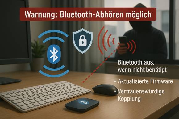 Auf unverschlüsselte Funkverbindungen sollte man im Büro verzichten. Erstellt mit ChatGPT