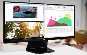 Angenehmes Arbeiten auf einem Ultrawide-Bildschirm ohne abfallende Farbbrillianz: Dies verspricht LG mit seinen neuen, konvexen 21:9-Monitor LG 34UC97 im 34-Zoll-Format. 