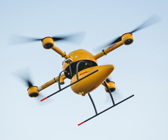 Die Drohne beim Anflug auf Juist
