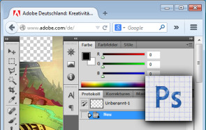 Die Bildbearbeitungs-Software Adobe Photoshop gibt es jetzt auch im Browser. Die erweiterten Grafikfunktionen des Programms lassen sich aber noch nicht nutzen. 