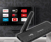 Mit dem kompakten SmartStick von GoAllTV lässt sich jeder Fernseher in einen Smart TV verwandeln. Das Gerät arbeitet mit Android 4.4 und kommt inklusive einer Fernbedienung.