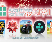 Der Amazon App Shop hat Weihnachtgeschenke für Android-Nutzer gepackt. Bis 26.12.2014 gibt es 40 kostenpflichtige Android-Apps im Wert von über 175€ gratis.