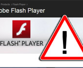 Adobe Flash Player mit Warnschild