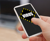 Virus auf Smartphone-Display