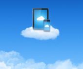 Smartphone und Tablet auf Wolke