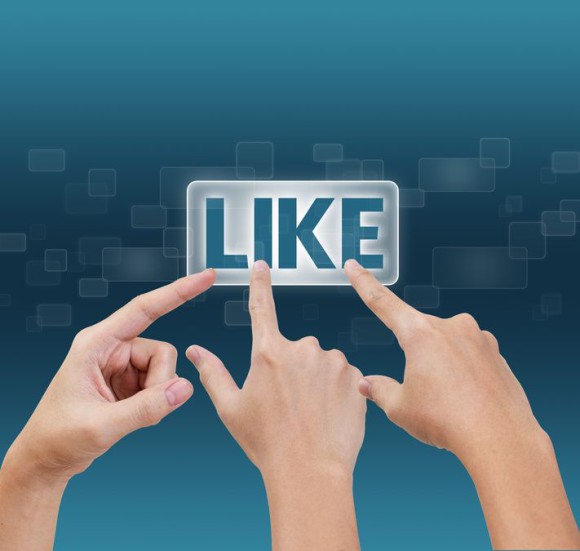 Finger zeigen auf Like-Button 
