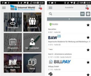 Screenshot App Internet World Messe 