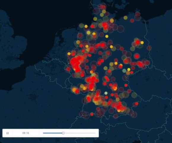 Karte der E-Commerce-Aktivitäten in Deutschland 