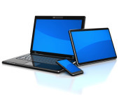 Laptop, Tablet und Smartphone