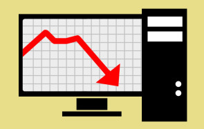 PC Krise mit Pfeil-Chart 