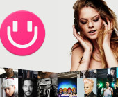 Frau mit Kopfhörer MixRadio Logo