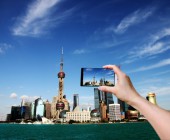 Shanghai mit einem Smartphone fotografiert