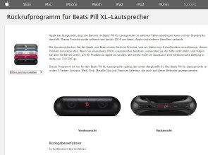 Rückrufprogramm für Beats Pill XL-Lautsprecher