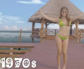 Frau in Bikini am Strand