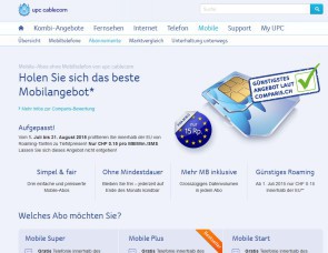 upc cablecom Roamingtarife innerhalb EU um bis zu 80% gesenkt 