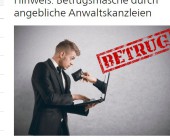 Betrugsmasche durch angebliche Anwaltskanzleien