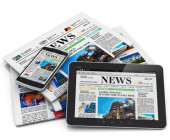 Zeitungen, Smartphone, Tablet