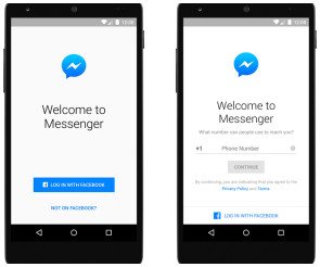 Facebook Messenger Login per Mobilfunknummer