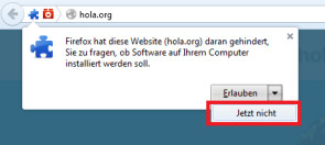 Browser-Installation von Hola