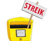 Postkasten mit Streik-Schild