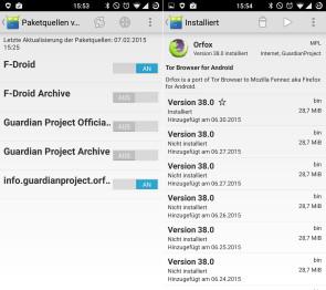 Installation über F-Droid