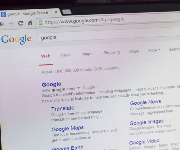 Google Suchergebnis auf einem Desktop angezeigt Google Suchergebnis auf einem Desktop angezeigt