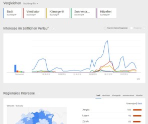 Das sucht die heisse Schweiz auf Google  