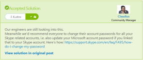 Empfehlung von Microsoft