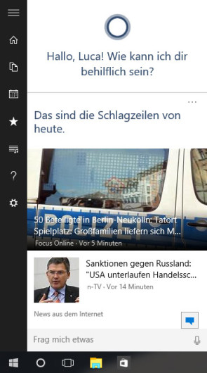 Neue Assistentin: Cortana ist die zentrale Ansprechperson in Windows 10.