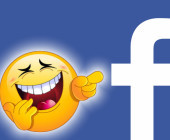 Lachendes Emoji mit Facebook-Logo