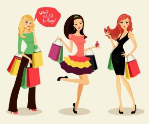 Frauen beim shoppen 