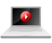 Laptop mit Play-Button