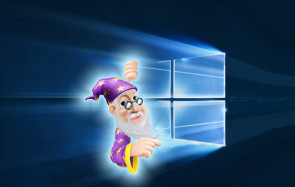 Zauberer mit Windows-10-Logo 