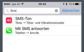 Suchfunktion in den iOS-9-Einstellungen