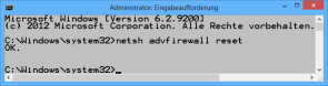 Windows-Firewall zurücksetzen