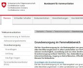 Anpassung der Grundversorgung im Fernmeldebereich